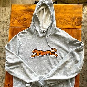 Le Tigre monogram hoodie with patchwork logo, gray, XL